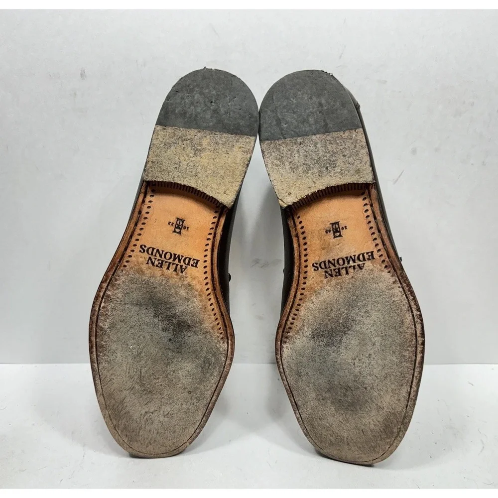 Allen Edmonds Verona II Loafer Shoes Brown Leather Italian Bit Men's Size 8.5 D